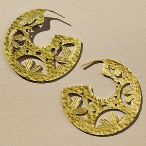 New Anthropologie Floral Cut-Out Hoop Earrings